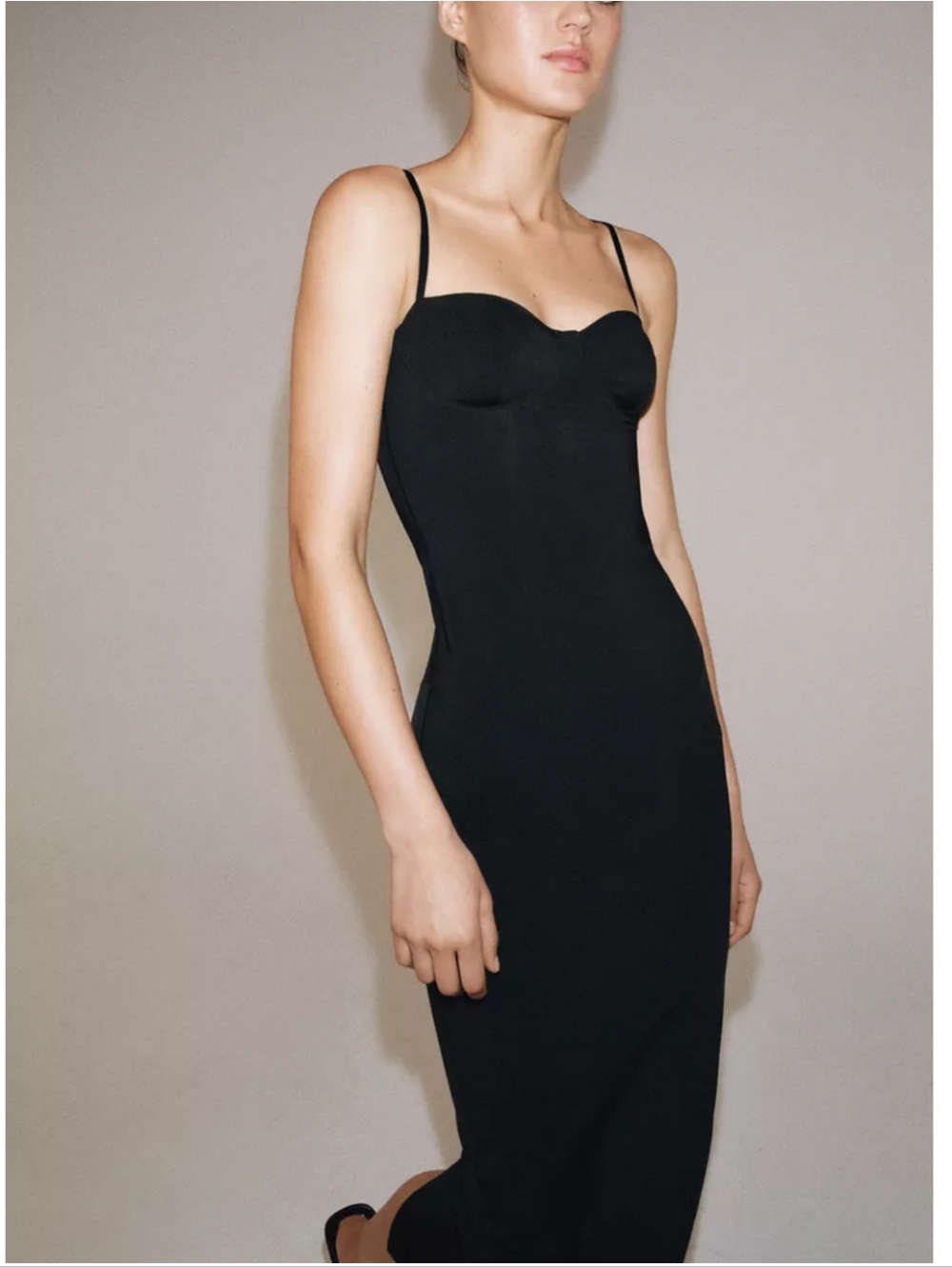 Sleem Neutral Black Strap Maxi Dress By Katia Rae Size S